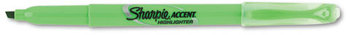 Sharpie® Pocket Style Highlighters,  Chisel Tip, Fluorescent Green, Dozen