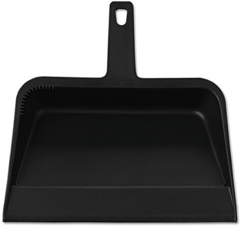 Impact® Heavy-Duty Plastic Dust Pan,  12w x 12d x 4h, Black, 12/Carton