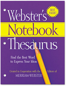 Advantus® Webster's Notebook Thesaurus,  Three-Hole Punched, Paperback, 80 Pages