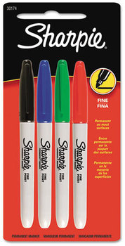 Sharpie® Fine Tip Permanent Marker,  Assorted Colors, 4/Set