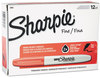 A Picture of product SAN-33002 Sharpie® Super Permanent Marker,  Fine Point, Red, Dozen