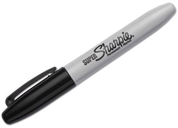 Sharpie® Super Permanent Marker,  Fine Point, Black, 6/Pack