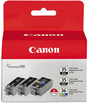 Canon® 1509B007 Ink,  Black/Tri-Color, 3/PK