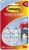 A Picture of product MMM-17092CLR Command™ Clear Hooks and Strips Small, Plastic, 1 lb Capacity, 2 4 Strips/Pack