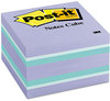 A Picture of product MMM-2027RCR Post-it® Notes Original Cubes 3" x Aqua Wave Collection, 400 Sheets/Cube