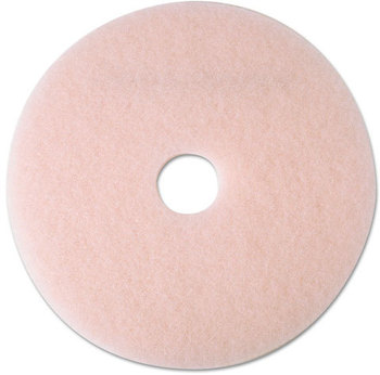 3M Eraser Burnish Floor Pads 3600,  17", Pink, 5/Carton