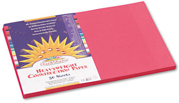 SunWorks® Construction Paper,  58 lbs., 12 x 18, Scarlet, 50 Sheets/Pack