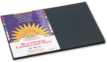 SunWorks® Construction Paper,  58 lbs., 12 x 18, Black, 50 Sheets/Pack
