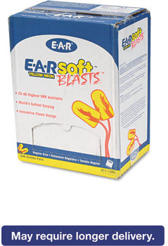 3M E·A·Rsoft™ Yellow Neon Blasts™ Soft Foam Earplugs,  Corded, Foam, Yellow Neon, 200 Pairs