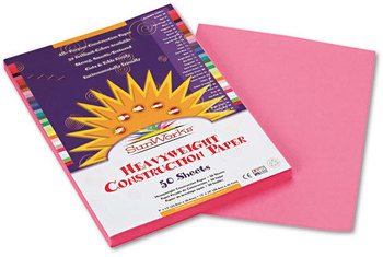 SunWorks® Construction Paper,  58 lbs., 9 x 12, Pink, 50 Sheets/Pack