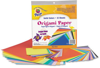 Pacon® Origami Paper,  30 lbs., 9-3/4 x 9-3/4, Assorted Bright Colors, 55 Sheets/Pack