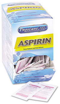 PhysiciansCare® Aspirin Tablets,  Two-Pack, 50 Packs/Box