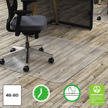 deflecto® Clear Polycarbonate All Day Use Chair Mat,  46 x 60
