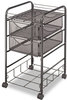 A Picture of product SAF-5214BL Safco® Onyx™ Mesh Mobile File with Four Supply Drawers Metal, 1 Shelf, 4 15.75" x 17" 27", Black