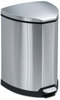 A Picture of product SAF-9685SS Safco® Step-On Receptacle, Triangular, Stainless Steel, 4gal, Chrome/Black