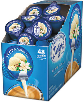 International Delight® Flavored Liquid Non-Dairy Coffee Creamer,  French Vanilla, 0.4375 oz Cup, 48/Box