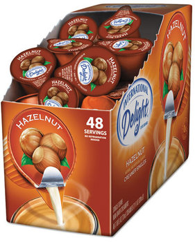 International Delight® Flavored Liquid Non-Dairy Coffee Creamer,  Hazelnut, 0.4375 oz Cup, 48/Box