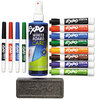 A Picture of product SAN-80054 EXPO® Low-Odor Dry Erase Marker, Eraser and Cleaner Kit,  Eraser & Cleaner, Chisel/Fine, 12/Set