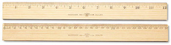 Westcott® Budget 12" Metric Ruler,  Metric and 1/16" Scale with Single Metal Edge, 30 cm