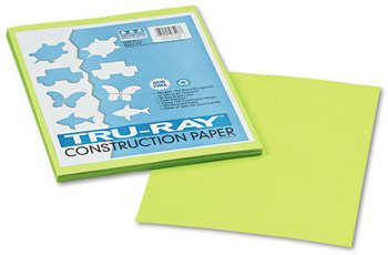 Pacon® Tru-Ray® Construction Paper,  76 lbs., 9 x 12, Brilliant Lime, 50 Sheets/Pack