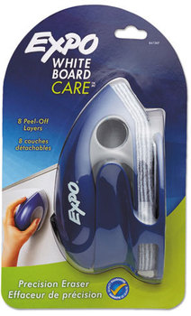 EXPO® Dry Erase Precision Point Eraser with Replaceable Pad,  Felt, 7 3/5 X 3 2/5 X 3 3/5