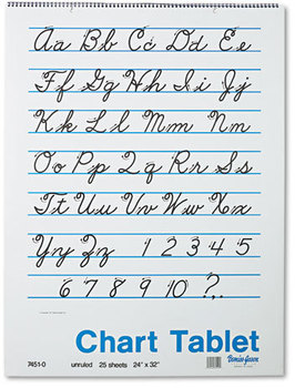 Pacon® Chart Tablets,  Unruled, 24 x 32, White, 25 Sheets