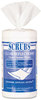 A Picture of product ITW-98528 SCRUBS® CLEAR REFLECTIONS® Glass Cleaner Wipes,  6 x 10 1/2, White, 90 Canister/Pack, 6 Cans/Carton