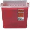 A Picture of product MII-MDS705153H Medline Biohazard Patient Room Rectangular Wall Mount Sharps Container. 5 qt. Red.