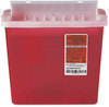 A Picture of product MII-MDS705153H Medline Biohazard Patient Room Rectangular Wall Mount Sharps Container. 5 qt. Red.