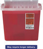 A Picture of product MII-MDS705153H Medline Biohazard Patient Room Rectangular Wall Mount Sharps Container. 5 qt. Red.