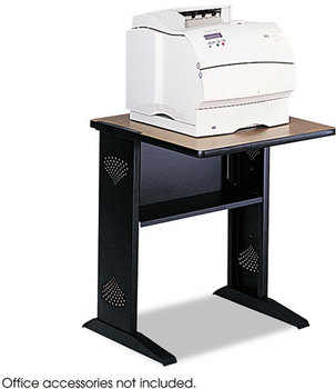 Safco® Fax/Printer Stand with Reversible Top Metal, 1 Shelf, 23.5" x 28" 30", Medium Oak/Black