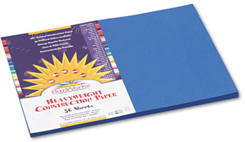 SunWorks® Construction Paper,  58 lbs., 12 x 18, Bright Blue, 50 Sheets/Pack