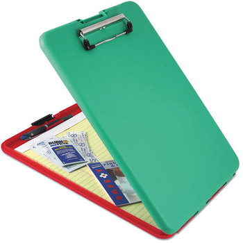 Saunders SlimMate Show2Know Safety Organizer,  1/2" Capacity, Holds 8 1/2 x 12, Red/Green
