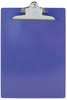 A Picture of product SAU-21602 Saunders Recycled Plastic Clipboard with Ruler Edge,  1" Capacity, Holds 8 1/2w x 12h, Blue