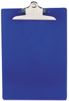 Saunders Recycled Plastic Clipboard with Ruler Edge,  1" Capacity, Holds 8 1/2w x 12h, Blue