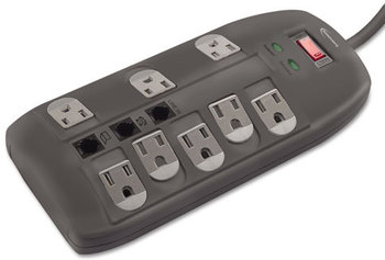 Innovera® Eight-Outlet Surge Protector 8 AC Outlets, 6 ft Cord, 2,160 J, Black