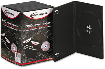 Innovera® Standard DVD Case Black, 10/Pack