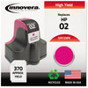 A Picture of product IVR-72WN Innovera® 21WN, 71WN, 72WN, 73WN, 74WN, 75WN Inkjet Cartridge Remanufactured Magenta Ink, Replacement for 02 (C8772WN), 370 Page-Yield