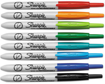 Sharpie® Retractable Permanent Marker,  Ultra Fine Tip, Assorted Colors, 8/Set