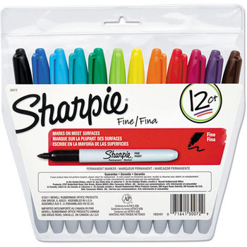 Sharpie® Fine Tip Permanent Marker,  Assorted, 12/Set