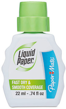 Paper Mate® Liquid Paper® Fast Dry and Smooth Coverage Correction Fluid,  22 ml Bottle, White, 1/Dozen