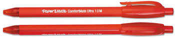 Paper Mate® ComfortMate® Ultra Retractable Ballpoint Pen,  Red Ink, Medium, Dozen