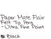 A Picture of product PAP-8330152 Paper Mate® Ultra Fine Flair® Felt Tip Marker Pen,  Black Ink, Ultra Fine, Dozen