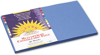 SunWorks® Construction Paper,  58 lbs., 12 x 18, Blue, 50 Sheets/Pack