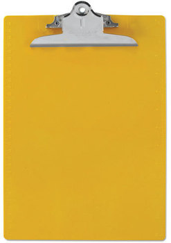 Saunders Recycled Plastic Clipboard with Ruler Edge,  1" Capacity, Holds 8 1/2w x 12h, Yellow