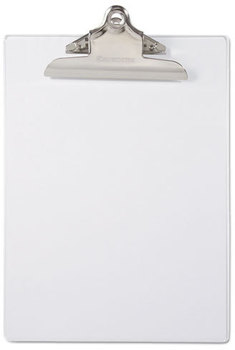 Saunders Recycled Plastic Clipboard with Ruler Edge,  1" Capacity, Holds 8 1/2w x 12h, Clear
