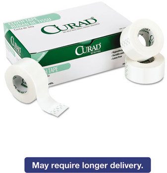 Curad® First Aid Cloth Silk Tape,  1" x 10 yds, White, 12/Pack