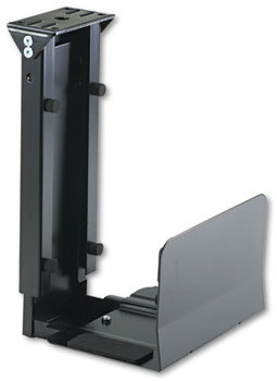 Safco® Ergo-Comfort® Fixed-Mount Under Desk CPU Holder Supports 60 lb, 7w x 9.5d 14h, Black