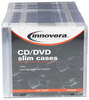 A Picture of product IVR-85800 Innovera® CD/DVD Slim Jewel Cases Clear/Black, 100/Pack