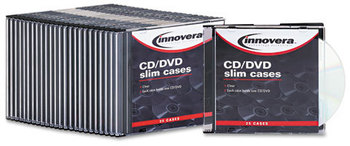 Innovera® CD/DVD Slim Jewel Cases Clear/Black, 25/Pack